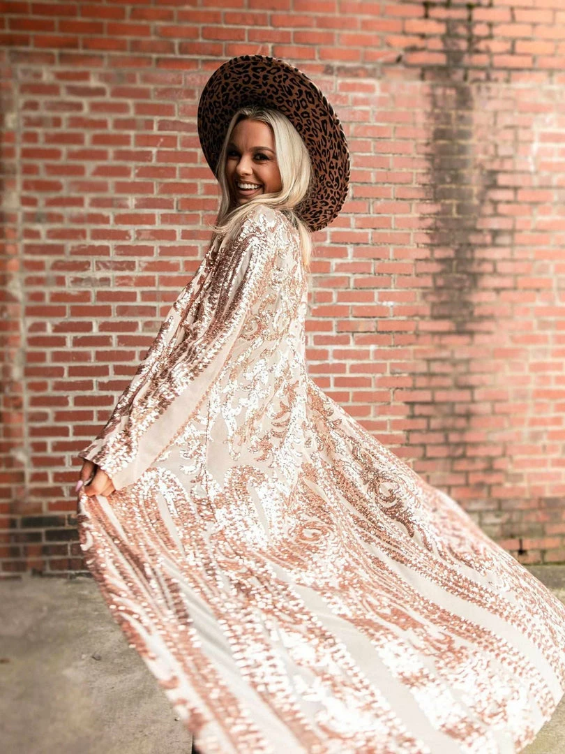 Dongguan Haohoo Clothing CO., Ltd Pre-Orders PREORDER The Royal Sequin Duster - Rose Gold 3 Dongguan Haohoo Clothing CO., Ltd Pre-Orders PREORDER The Royal Sequin Duster - Rose Gold