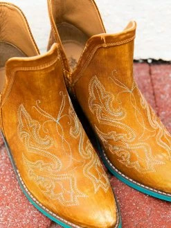 Alig Tannery Liz Embroidered Dream Leather Bootie In Brown Footwear 13 Alig Tannery Liz Embroidered Dream Leather Bootie In Brown Footwear