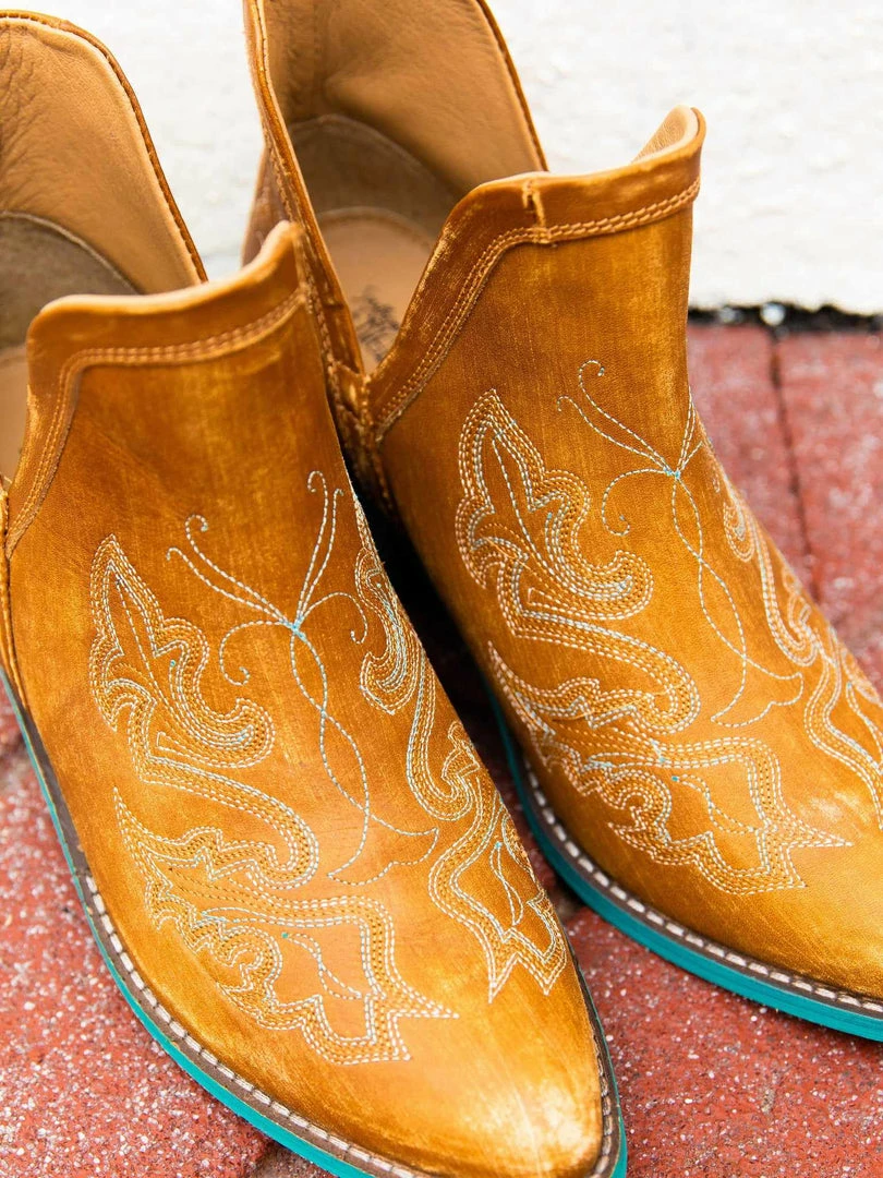 Alig Tannery Liz Embroidered Dream Leather Bootie In Brown Footwear 7 Alig Tannery Liz Embroidered Dream Leather Bootie In Brown Footwear