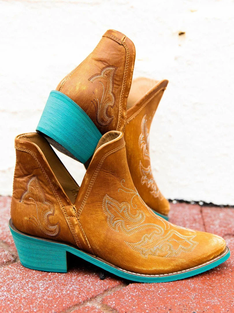 Alig Tannery Liz Embroidered Dream Leather Bootie In Brown Footwear 9 Alig Tannery Liz Embroidered Dream Leather Bootie In Brown Footwear