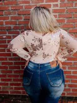 D & J Industries Co., LTD. Enchanted Nights Bodysuit - Rose Gold Tops