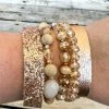 Southern Grace New Arrivals Holiday Everyday Gold And Beige Bracelet Set