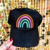 FayCo Accessories Taste The Rainbow Black Glitter Hat 1 FayCo Accessories Taste The Rainbow Black Glitter Hat
