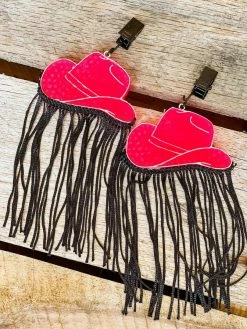 Southern Custom Designs New Arrivals Pink Cowgirl Hat And Fringe Freshie Vent Clips