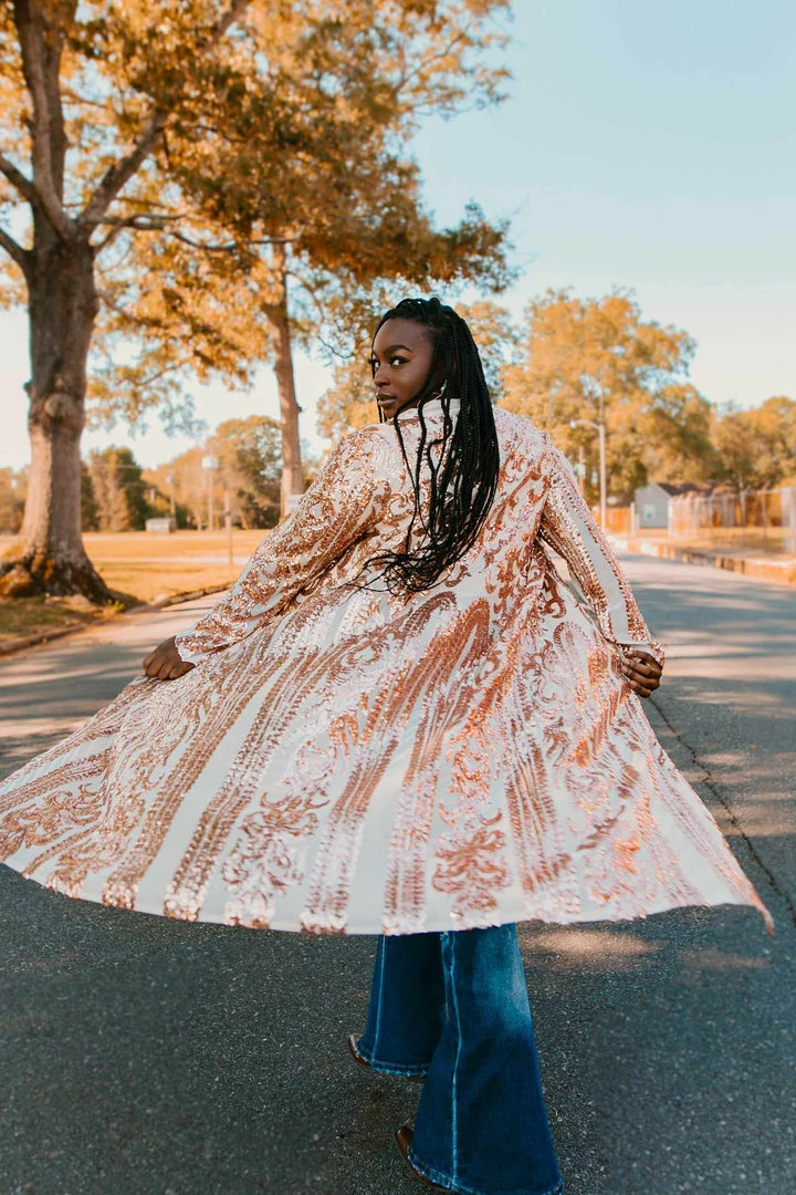 Dongguan Haohoo Clothing CO., Ltd Pre-Orders PREORDER The Royal Sequin Duster - Rose Gold 6 Dongguan Haohoo Clothing CO., Ltd Pre-Orders PREORDER The Royal Sequin Duster - Rose Gold