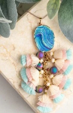 Southern Grace Under The Sea Ocean Blue Stone Pendant