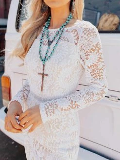 D & J Industries Always Be Mine Dress - White/Neutral