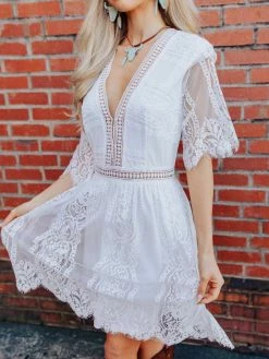 D & J Industries Sale! Anywhere With You Dress - White