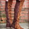 Olem Shoe Corporation Barcelona-22 Leopard Boot Sale!
