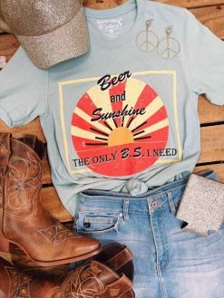 Rowdy Crowd Clothing Beer And Sunshine Tee