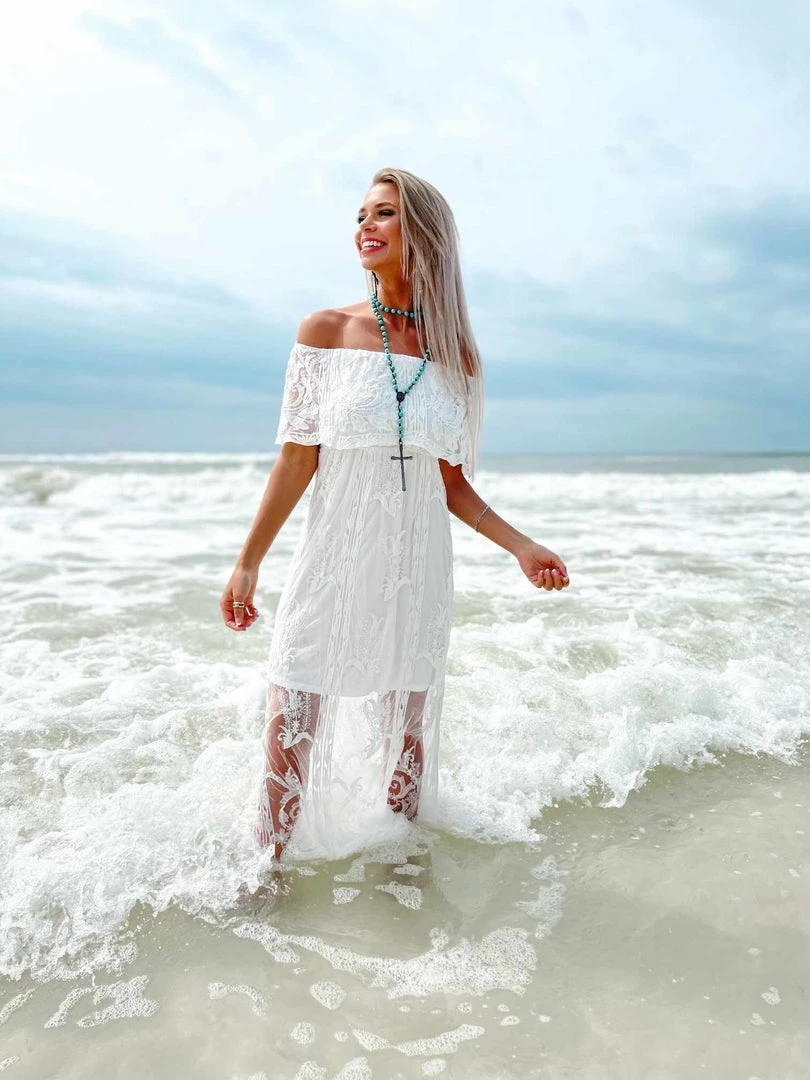 D & J Industries Bridal Ivory Off Shoulder Dress 3 D & J Industries Bridal Ivory Off Shoulder Dress