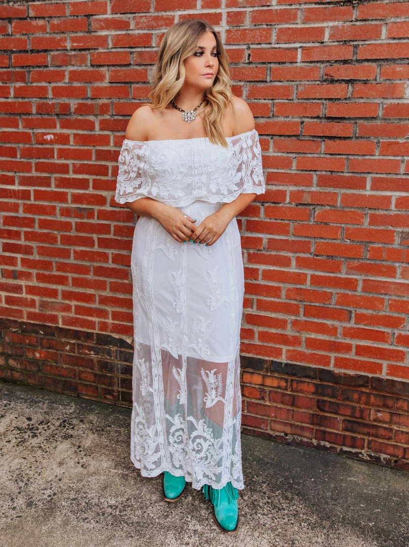 D & J Industries Bridal Ivory Off Shoulder Dress 6 D & J Industries Bridal Ivory Off Shoulder Dress