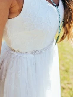 D & J Industries Bridal Lace Long Dress