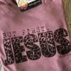 Miss Mud Pie But First Jesus Tee - Mauve Tees 1 Miss Mud Pie But First Jesus Tee - Mauve Tees