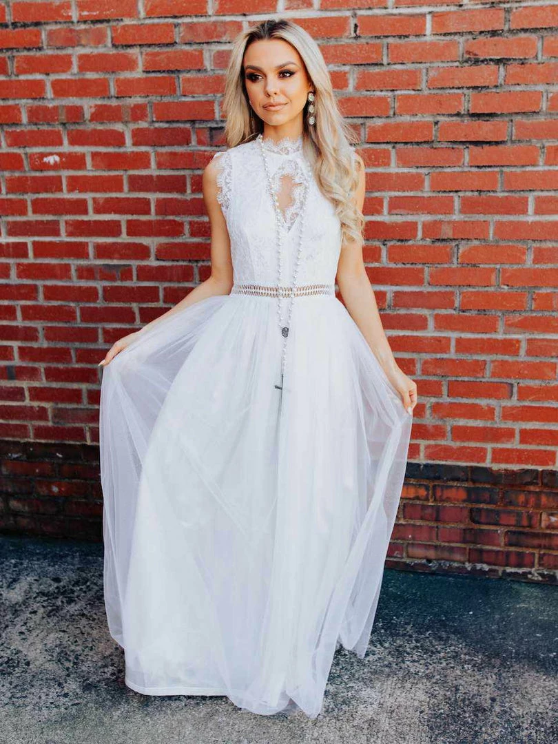 D & J Industries Call You Mine Dress - White 5 D & J Industries Call You Mine Dress - White