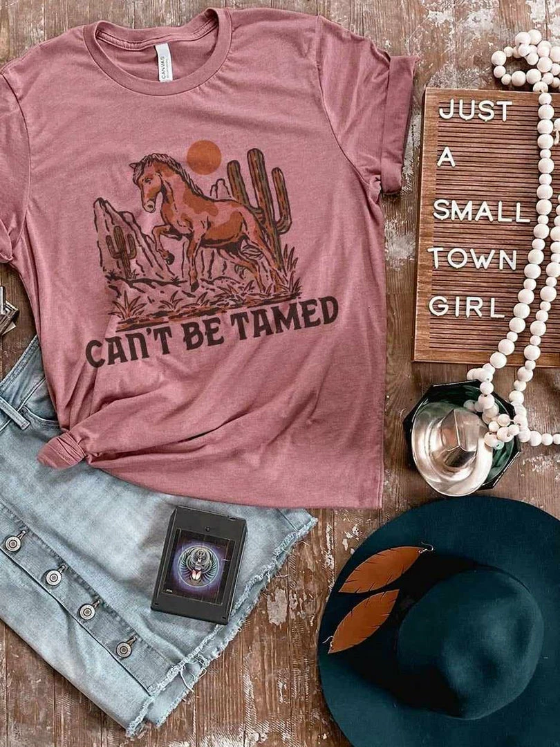 Miss Mud Pie Cant Be Tamed Tee - Mauve Clothing 3 Miss Mud Pie Cant Be Tamed Tee - Mauve Clothing