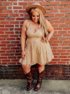 D & J Industries Co., LTD. Sale! Class And Sass Dress - Gold/Neutral