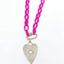 Treasure Jewels, Inc. Blinging Heart Pink Necklace
