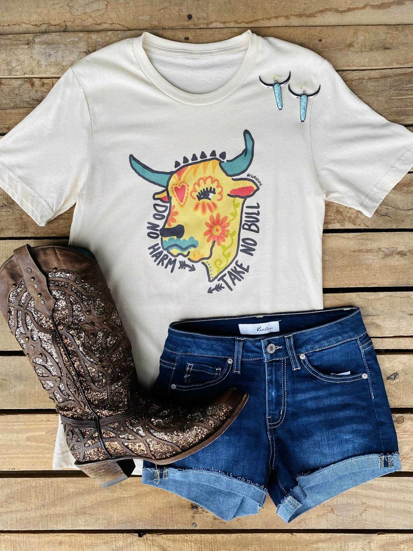 Miss Mud Pie Tees Do No Harm Tee - Cream 3 Miss Mud Pie Tees Do No Harm Tee - Cream