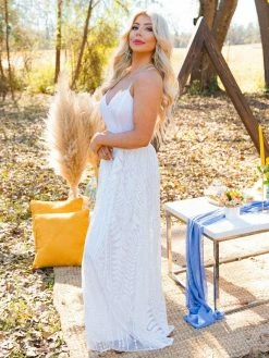 D & J Industries Dreaming Of Love — Western Wedding Dress In White Bridal