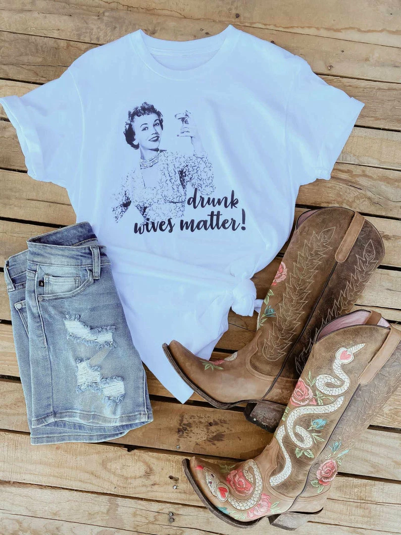 Bling-A-Gogo Tees Drunk Wives Tee 3 Bling-A-Gogo Tees Drunk Wives Tee