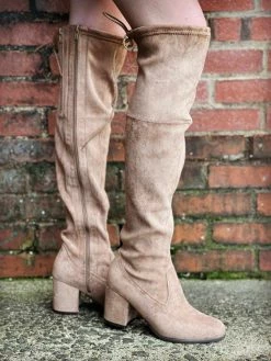 Olem Shoe Corporation Easy On Me Over The Knee Taupe Boot
