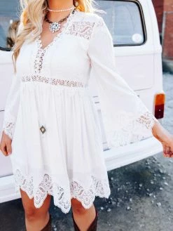 D & J Industries Sale! Eyes On You Dress - White