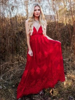 D & J Industries Sale! Feel Like A Lady Dress - Red