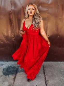 D & J Industries Sale! Feel Like A Lady Dress - Red