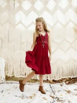 Dongguan Haohoo Clothing CO., Ltd Girls Southbound Dress - Wine Sale!