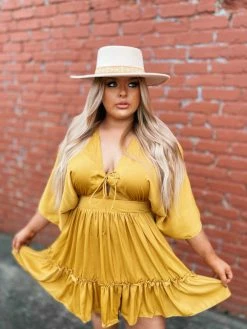 Dongguan Haohoo Clothing CO., Ltd Hard To Forget Dress - Mustard Sale!