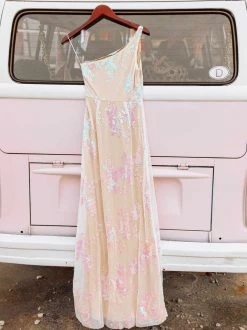 D & J Industries Hollywood Nights Sequin Dress - Pink Iridescent