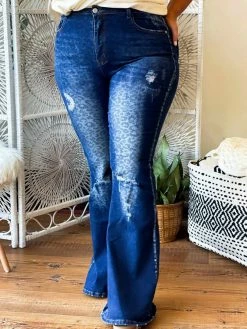 Dongguan Haohoo Clothing CO., Ltd Hot Girl Jean - Leopard Dark Wash