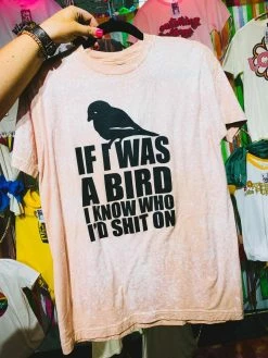Bling-A-Gogo Tees If I Was A Bird Bleached Tee - Peach