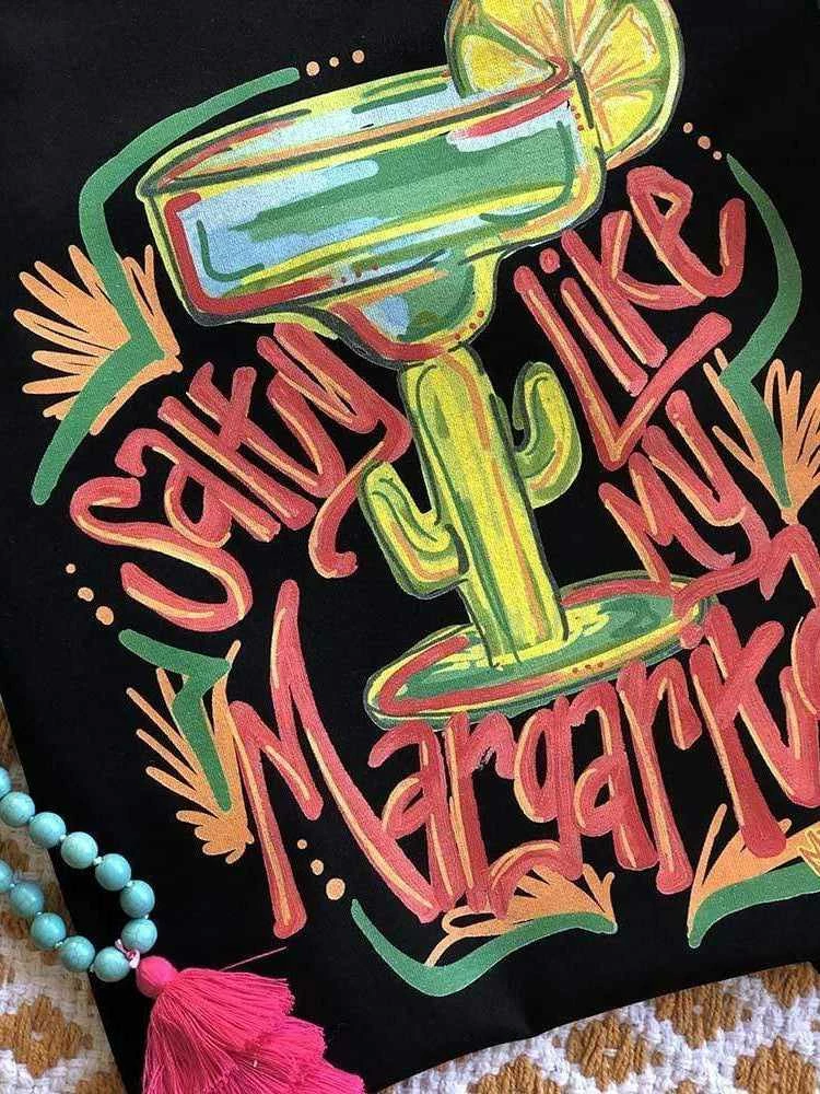 Miss Mud Pie Salty Like My Margarita Tee - Black Clothing 3 Miss Mud Pie Salty Like My Margarita Tee - Black Clothing