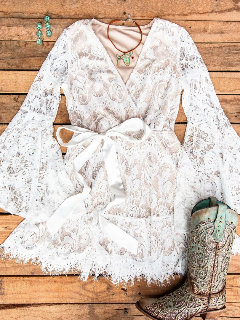 Southern Fried Chics Bridal Lacey Belle Dress - White 4 Southern Fried Chics Bridal Lacey Belle Dress - White