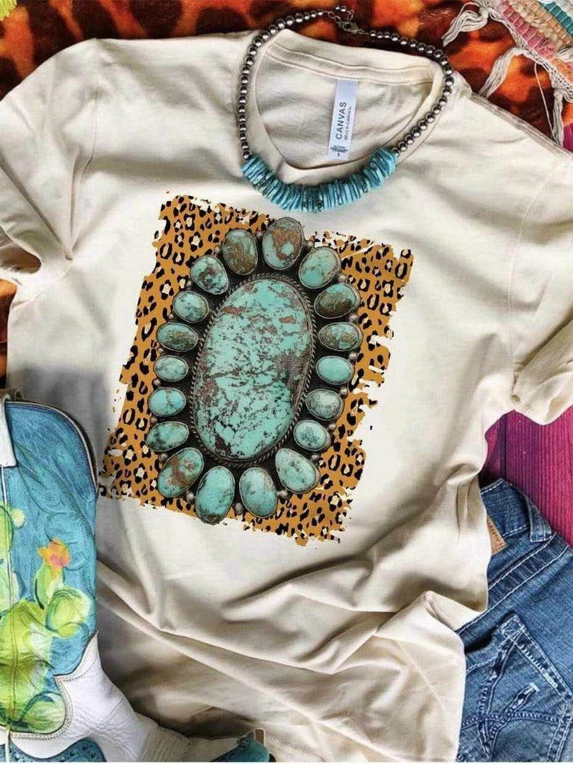 Miss Mud Pie Must Be Leopard And Turquoise Tee 3 Miss Mud Pie Must Be Leopard And Turquoise Tee