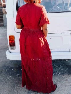 D & J Industries Sale! Nobody But You Dress - Wine