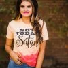 Bling-A-Gogo Not Today Satan Dipped Tee - Banana Cream/Raspberry Tees