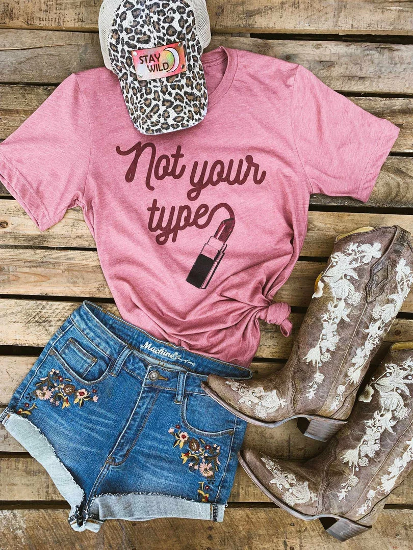 Bling-A-Gogo Not Your Type Tee - Mauve Tees 3 Bling-A-Gogo Not Your Type Tee - Mauve Tees