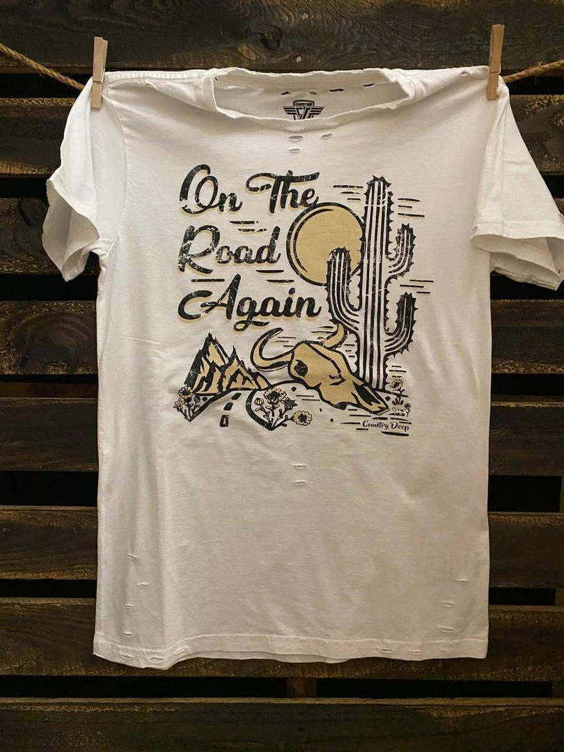 Country Deep On The Road Again Distressed Tee 3 Country Deep On The Road Again Distressed Tee