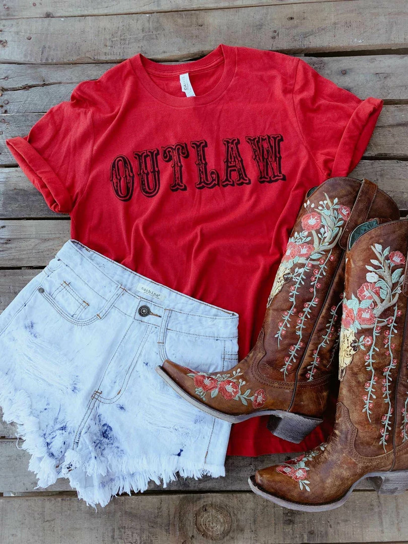 Bling-A-Gogo Outlaw Tee - RED Tees 3 Bling-A-Gogo Outlaw Tee - RED Tees