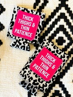 Southern Grace Thick Thighs & Thin Patience Sequin Can Coolers