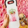 4B Custom Designs LLC Pink Princess Highland Wine Bottle Koozie