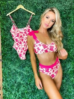Sylon Fashion Co, Ltd New Arrivals Bikini Top Hot Pink Cowgirl Boots