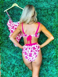 Sylon Fashion Co, Ltd New Arrivals Bikini Top Hot Pink Cowgirl Boots