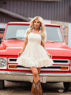 D & J Industries Co., LTD. Girl Next Door Ivory Dress New Arrivals