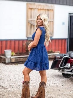 D & J Industries Born Ready Dress - Navy Blue Deal Of The Day