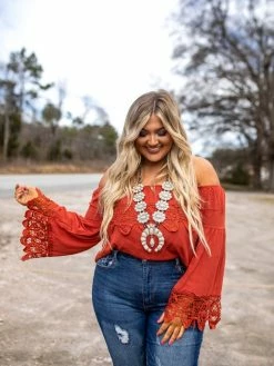 D & J Industries Lace Talk About It — Lace Top In Red 9 D & J Industries Lace Talk About It — Lace Top In Red