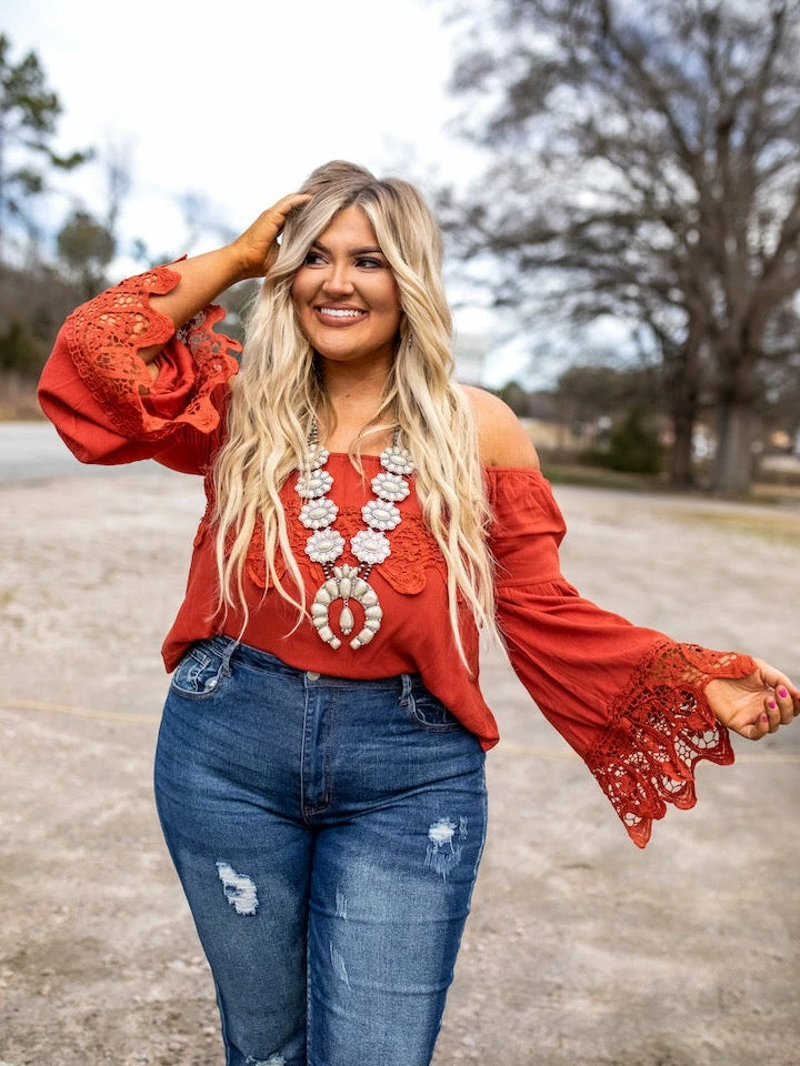 D & J Industries Lace Talk About It — Lace Top In Red 3 D & J Industries Lace Talk About It — Lace Top In Red